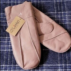 Lamo 100% Premium Australian Sheepskin Leather Mittens in Pink